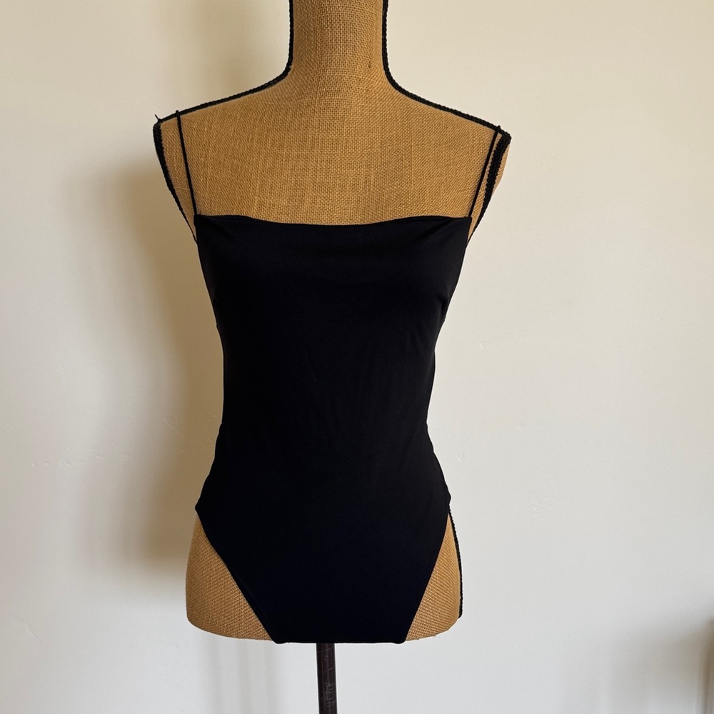 Sleek Black Women's One-Piece Swimsuit